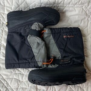 Columbia Black and Gray Snow Boots with Orange Details